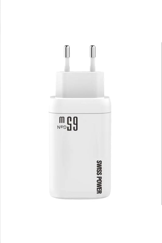 Swiss Power 65 Watt Gan Charge Adapter White